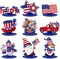 250th Anniversary Patriotic Table Centerpiece - 18 Pcs 4th of July Decorations - 1776-2026 USA Independence Day Table Decor with American Flags & Red White Blue Accents for Memorial Day